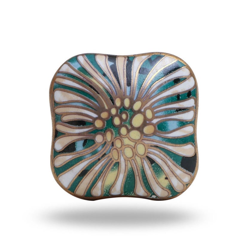 TRINCA-FERRO Set of 6 Ceramic Salah Square Knob Kitchen Cabinet Cupboard Door Dresser Wardrobe and Drawer Pull for Bathroom | Bedroom | Office | Kitchen - Image 2